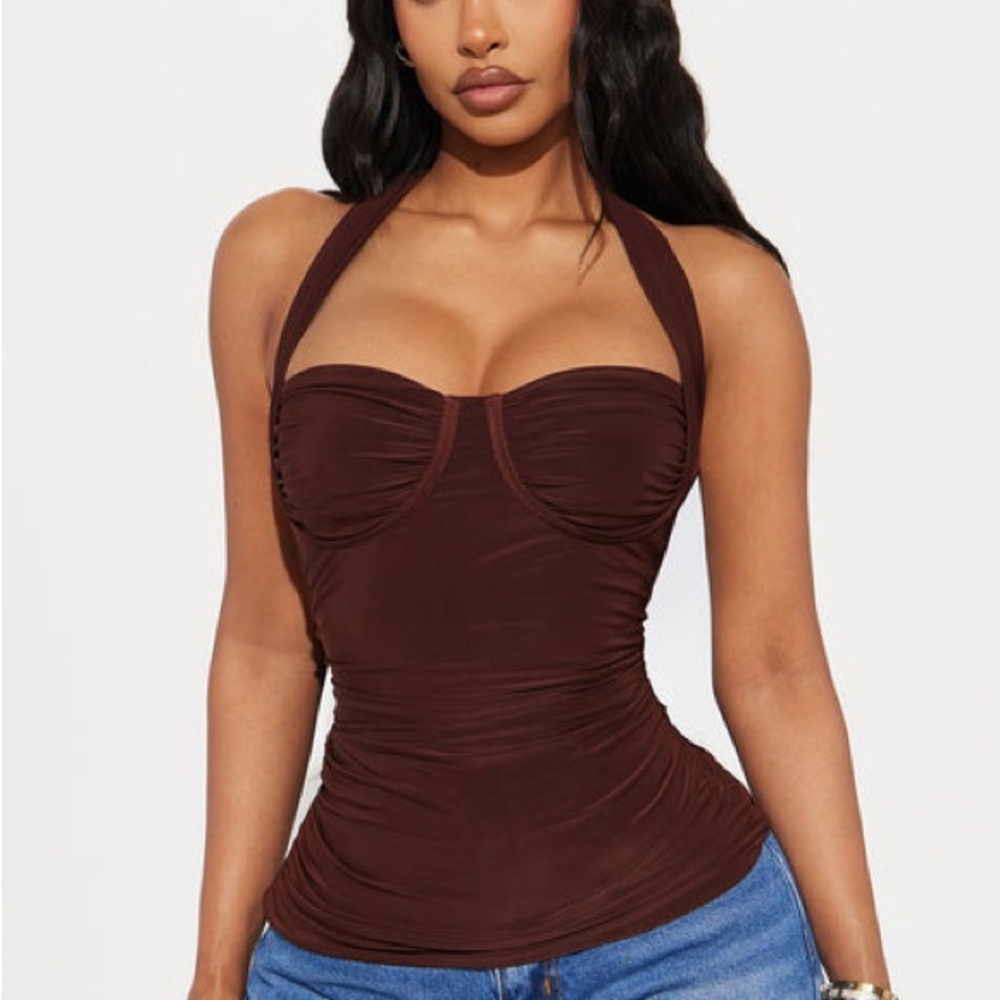 Fashion Nova Chocolate Halter Camisole